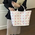 thumbnail image 5 of Women Polka Dot Transparent Tote Handbag, Waterproof Lightweight Large Capacity Shopping Bag, Sturdy Handle Casual Shoulder Bag for Beach Travel Daily Errands, 5 of 8