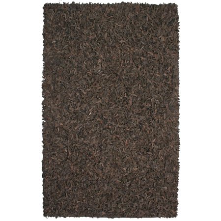 Brown Leather Rug - St. Croix Trading Hand-tied Brown Leather Rug (8' x 10') - 8' x 10'