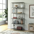 thumbnail image 4 of Evelyn&Zoe Cortland 34" Wide Rectangular Bookcase in Gunmetal Gray, 4 of 9