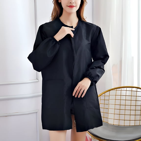 TELOLY Hair Stylist Smock Waterproof Hairdresser Apron Black 1Set