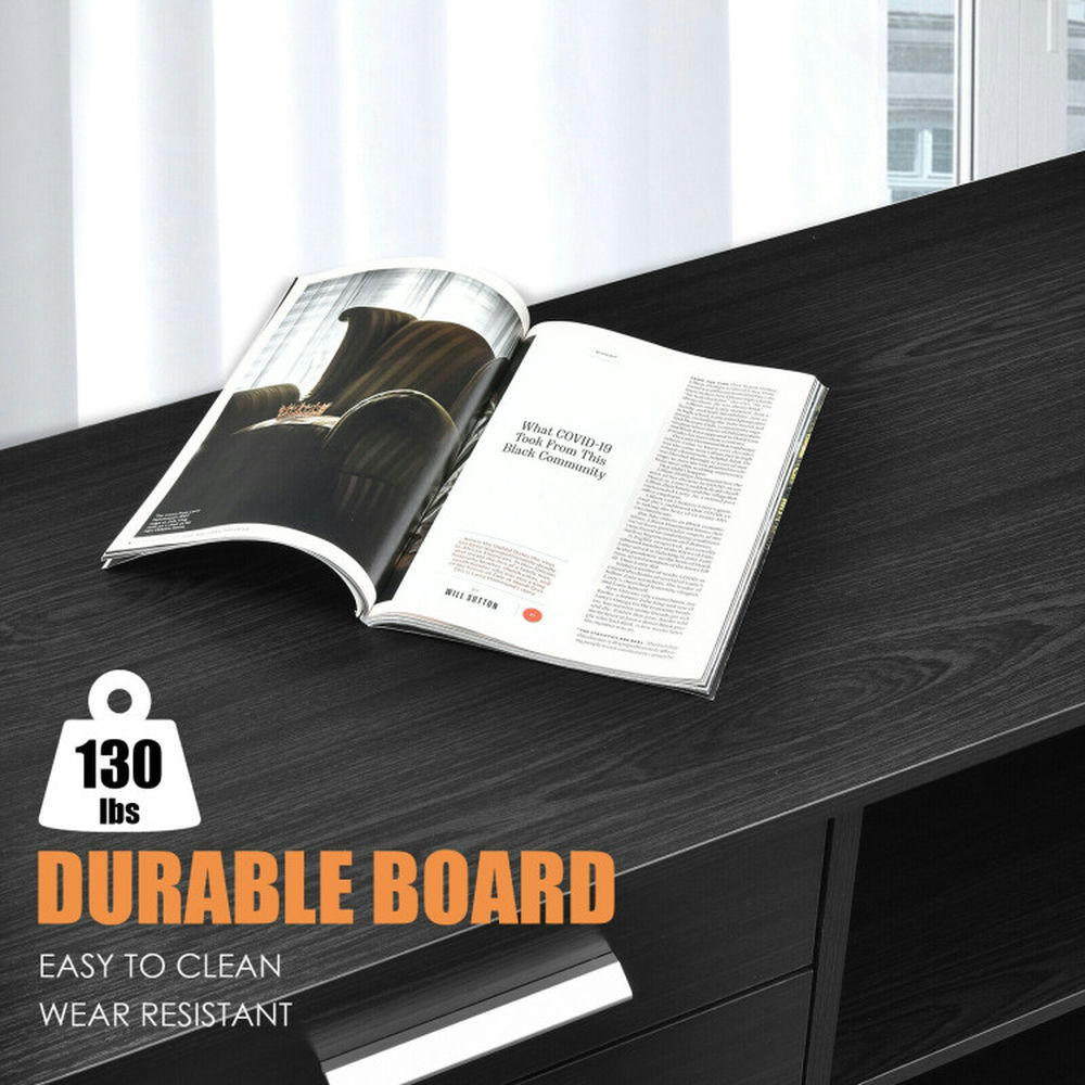 Demi Bonn 3-Drawer Mobile Lateral File Cabinet with 4 Universal Casters, Printer Stand, Black