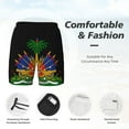 thumbnail image 3 of Mens Haiti Coat Of Arms 2 in 1 Quick Dry Swim Trunks with Compression Liner Beach Shorts, 3 of 6