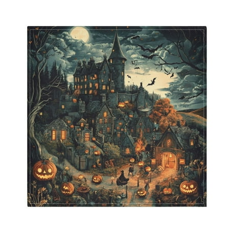 

WOBOGO Pumpkinhead Castle Cloth Napkins 6 Pieces Soft Elegant Touch Durable Absorbent Quick Drying for Elegant Dining