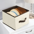 thumbnail image 3 of mDesign Foldable Fabric Bin for Cube Organizer - 4 Pack - Cream/Espresso Brown, 3 of 8
