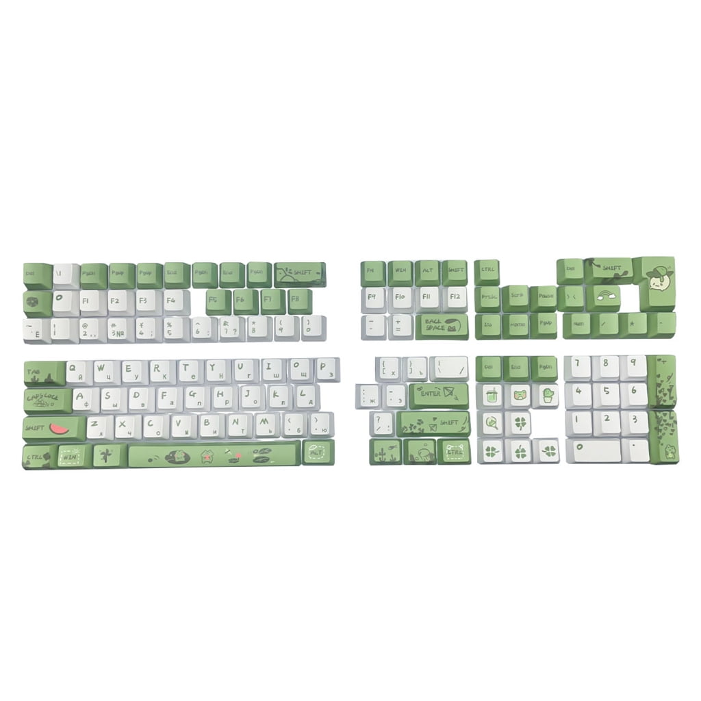 Russian Keycaps XDA/OEM Profile PBT Keycaps Set for MX Switches, 61/64/68/75/87/98/104/108 Mechanical Keyboards