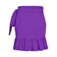 thumbnail image 3 of DORKASM Women's Wrap Skirt Swim Cover-Up with Ruffle Hem - Sarong for Elegance Purple S, 3 of 5