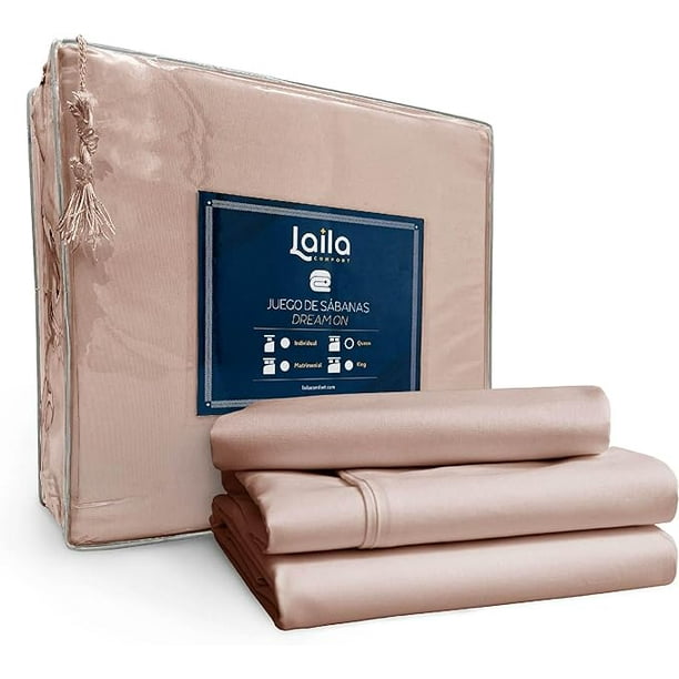 Juego de Sábanas Premium 1800 Hilos Individual Rosa Laila Comfort