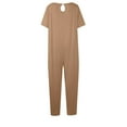 thumbnail image 5 of YeJammarp Summer Rompers Jumpsuits Womens One Piece Short Sleeve V Neck Capri Jumpsuit Pockets Playsuits Loungewear (Small, Khaki), 5 of 5