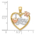 thumbnail image 4 of FB Jewels 14K Two Tone GoldYellow & Rose Polished I Love You in Heart w/Butterfly Pendant, 4 of 4
