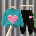 thumbnail image 2 of mgoYE Girls Outfit Sets 2 Pieces, Heart Printed Long Sleeve Pullover Black Pants Girls Clothing Sets 9-10 Years, 2 of 4