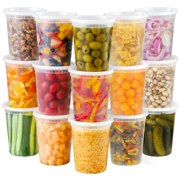 Contenedores de comida AOZITA, 40 juegos de charcutería de plástico de 950 ml con tapas