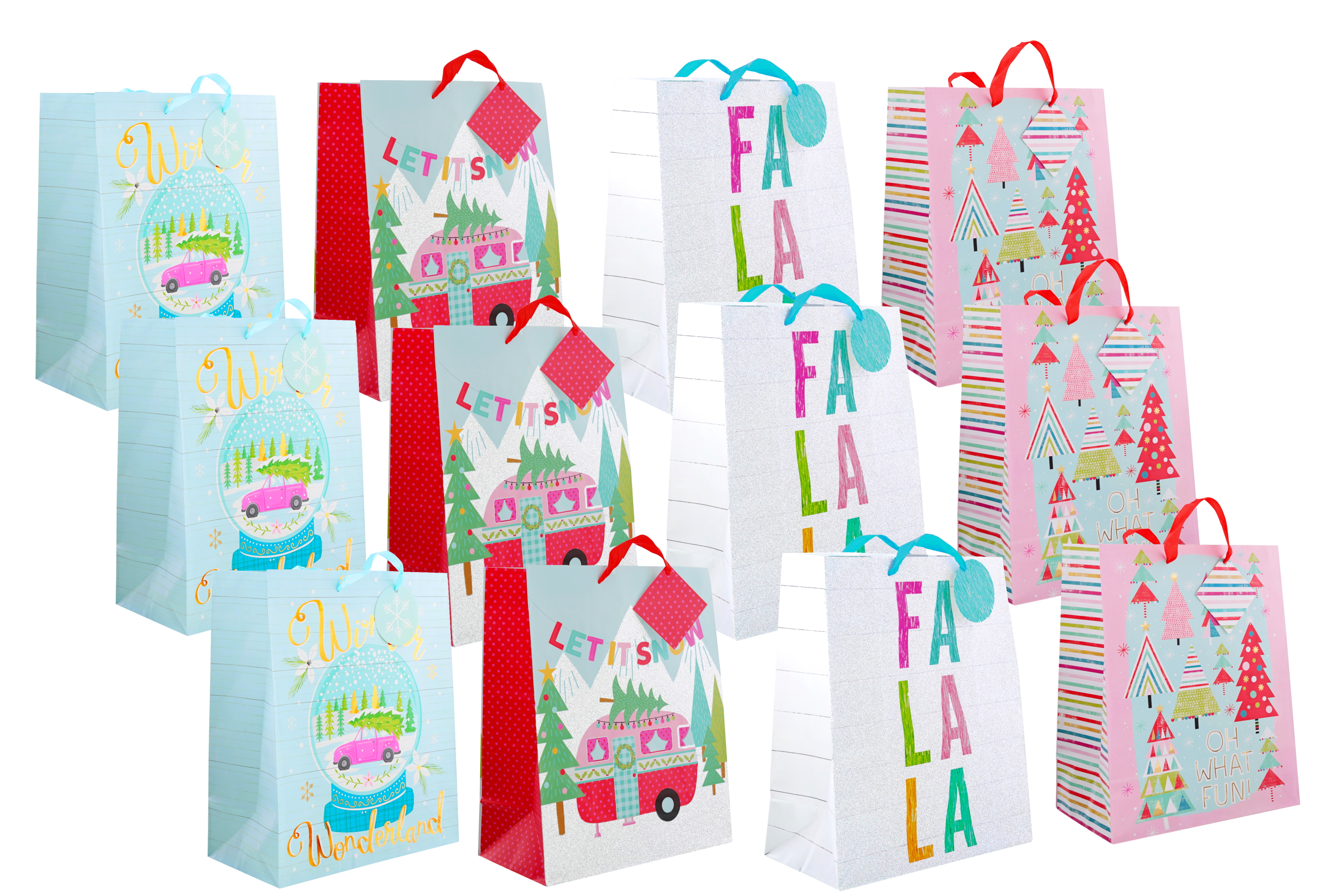 Fifth Ave Kraft Christmas Mystery Large Gift Bags - 12 Pack photo 7