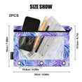 thumbnail image 3 of 2 Pack Pencil Pouch for 3 Ring Binder Smooth Zipper Folders with Pockets Clear Window Pencil Case Blue Purple Palm Leaves, 3 of 6