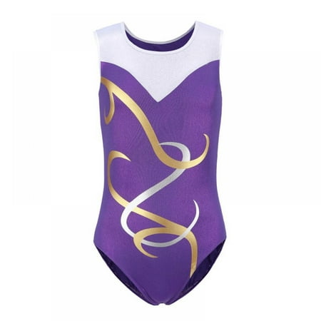 

Girls Leotards Gymnastic Dance Onesies Ballet Tank Sleeveless Colorful Shiny Leotard for 5-14 Years