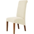 thumbnail image 1 of Large Chair Covers for Dining Room, Soft Stretch Chair Slipcover for Large Size Dining Chair, Washable Removable Parsons Chair Protector,Set of 2,Cream, 1 of 7