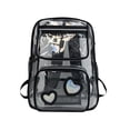 thumbnail image 5 of Clear Backpack Pvc Transparent Middle Teen Knapsack Large Capacity Travel Sackpack Waterproof Backpack Black, 5 of 5