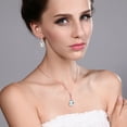 thumbnail image 3 of Gem Stone King 12.00 Ct Sky Blue Simulated Aquamarine 18K Rose Gold Plated Silver Pendant and Earrings Jewelry Set With Chain, 3 of 4