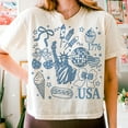thumbnail image 2 of Retro America Coquette Comfort Colors Shirt, Preppy 4th of July Tee Shirt, Girly Memorial Day Tees, Vintage USA Independence Day Shirt, 2 of 5
