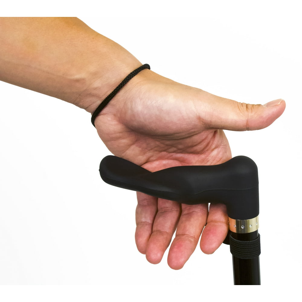 RMS Walking Cane with Palm Grip Orthopedic Handle for Left Hand