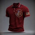 thumbnail image 2 of xunjiayanmaoyi Men's 9/11 25th Annv Polo Shirt Never Forget Loose Fit Patriotic Graphic Knit Blnd S-3XL Multicolor 1Pc First Responder Vet Daily Casual Memorial Wear, 2 of 5