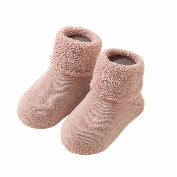 ktowifly Cotton Grip Socks for Kids Fleece Lined Soft Comfy Thermal Winter Warm Boy Girl Toddler Floor Sock