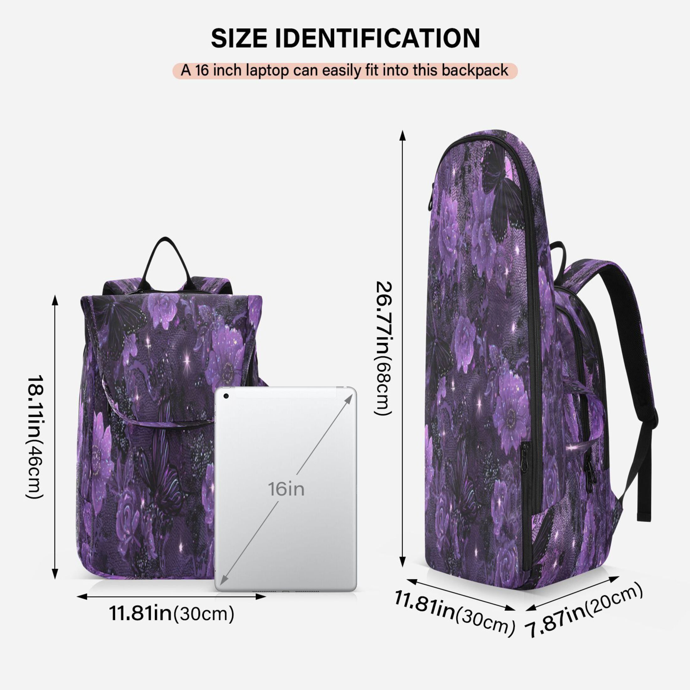 2 Racquet Holder Tennis Backpack Tennis Racket Covers Gym Bags Gorgeous Pink Flowers and Butterflies