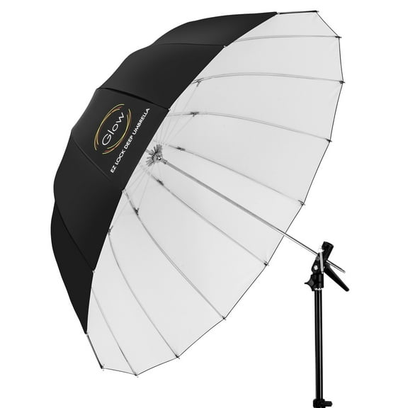 Glow Easy Lock Medium Deep White Fiberglass Umbrella (41")