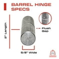 thumbnail image 2 of 8 Pack - 2” Weldable Barrel Hinges – 2 Inch x 5/8 Inch – Heavy Duty Steel – Weld On Bullet Door Hinges, 2 of 6