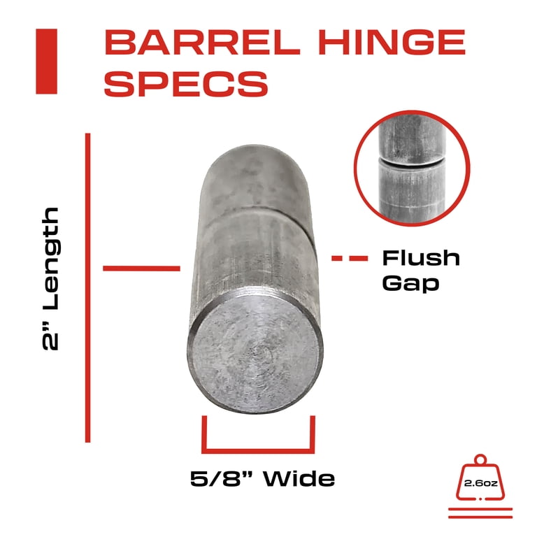 Sidco Supply 8-Pack Weldable Barrel Hinges - Heavy Duty 2" Steel Hinges For Gates & Doors