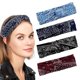 thumbnail image 1 of Diadema boho de 4 piezas, diademas negras, banda para el cabello para mujer, envolturas para la cabeza de yoga vintage, banda para el cabello anudada, para maquillaje diario, yoga, deportes, fitness. JFHHH pequeña, 1 of 1