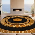 thumbnail image 2 of Design&I 8'x10' Washable Area Rug Sleek Flatweave Pet Friendly Wet Retro Vinyl Disc Cd Motif Featuring Radial Tapete Redondo for King Size Bedroom, Under Bed, 2 of 7