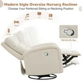 thumbnail image 5 of Aemeios Manual Swivel Rocker Recliner Chair, Corduroy Nursery Chair for Living Room, White, 5 of 6