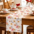 thumbnail image 5 of Spring Flowers Table Runner 72 Inches, Yellow Pink Floral Pastoral Botanical Bed Runner Dresser Scarves Tabletop for Indoor Outdoor Parties/Ceremony/Banquet, 18" x 72", 5 of 9