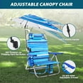 thumbnail image 4 of BOSSIN Backpack Beach Chair with Umbrella for Adults, Folding Heavy Duty Camping Chair with Large Pockets, Cup Holder and Towel Rack, 4 of 8