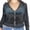 Black, variant on Female Coat, Rhinestone Printed Patterns Long Sleeve Hooded Zipper Jacket for Spring Fall, Black, S/M/L/XL