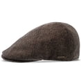 thumbnail image 4 of Walrus Hats End Game Brown Duckbill Flat Cap – Luxe Wool Blend 6-Panel Hat with Suede Underside & Stretch Fit – Classic 2 ¼" Brim for Stylish Comfort, 4 of 7