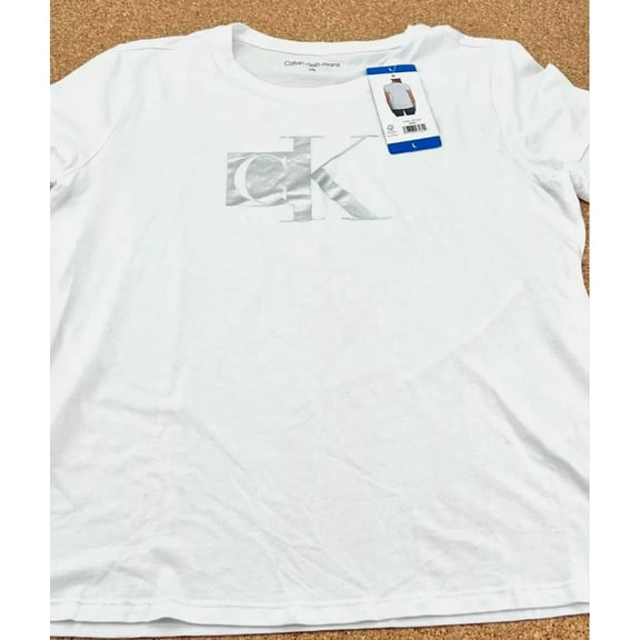 Calvin Klein Jeans Ladies Logo T-Shirt White L