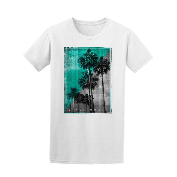 California Two Colored Palms Tee Men's -Image by Shutterstock