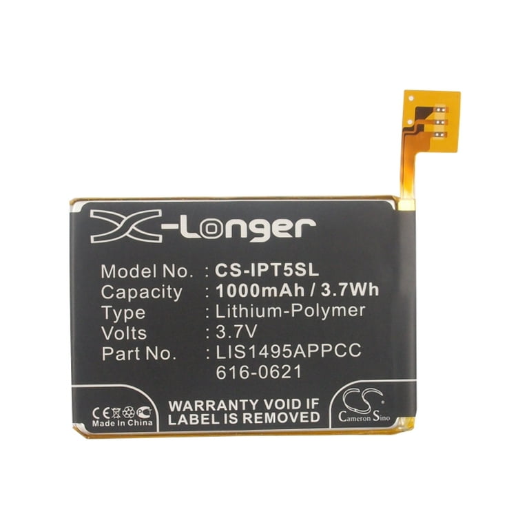 Replacement Battery for Apple iPod Touch 5,iPod Touch 5th Generation,PN:616-0621,A1421,LIS1495APPCC,1000mAh  - Walmart.com
