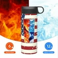 thumbnail image 6 of Uemuo Vintage American Flag Print 18oz Sports Insulated Kettle, Water Bottle, Outdoor Sports Bottle, Insulated Hydration Bottle with Handle & Flip Straw, 6 of 8
