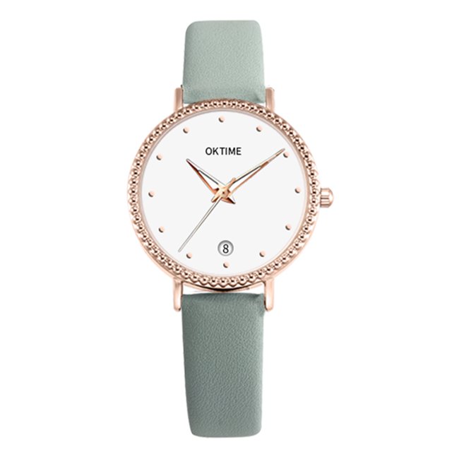 Mirar Moda simple mujer reloj de cuarzo calendario de estudiante caja de la aleación PU banda de cuero reloj de pulsera 1 1