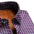thumbnail image 5 of Fznquz Red Mens Button Up Shirts Long Sleeve Fleece Lined Plaid Shirt Winter Collared Flannel Button Down Clothes Men, 5 of 7