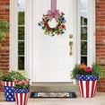 thumbnail image 5 of Mini 4th of July Hanging Wreaths for Cabinets, with Flowers, Artificial Small Independence Day Candle Holder Wreath with Red Stripes for Front Door, Window, Porch, Wall Decor, 5 of 7