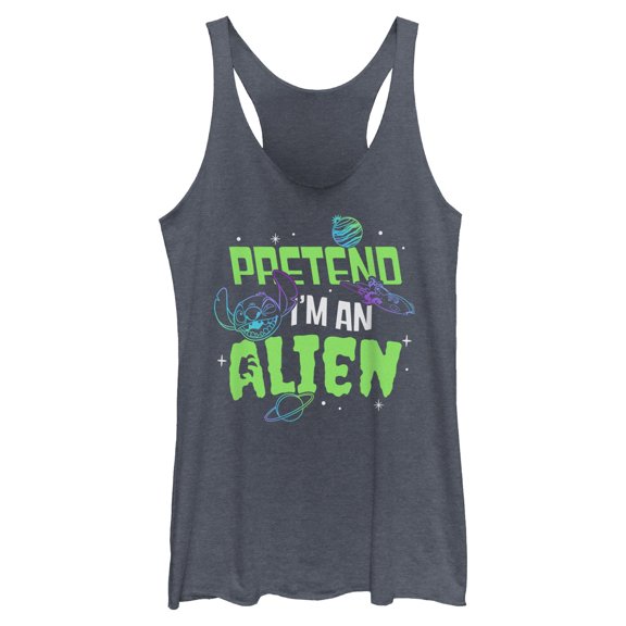 Womens Lilo & Stitch Pretend I'm An Alien Racerback Tank