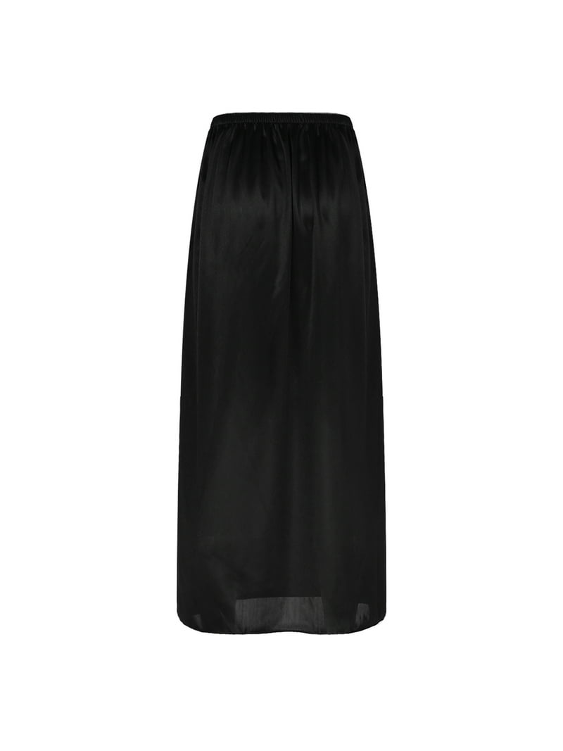 Haitryli Women's Half Slips Underskirts Long Satin Slip Skirt Petticoat for  under Dress Mid Elastic 90cm Black 3XL - Walmart.com