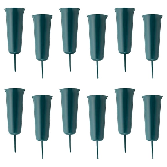 12 Pack: Green Cemetery Vase by Ashland