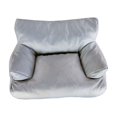 thumbnail image 1 of Grey Washable Pet Couch Bed For Cats And Small Dogs With Non Slip Bottom And Pu Leather Upholstery Raised Edges For Comfort And Support, 1 of 5