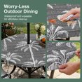 thumbnail image 5 of Round Outdoor Tablecloth with Umbrella Hole and Zipper, Dark Grey Palm Tree Tablecloth with Elastic Waterproof, Summer Botanical Tropical Tree Patio Table Covers for 31" - 35" Picnic Pool Tables, 5 of 9