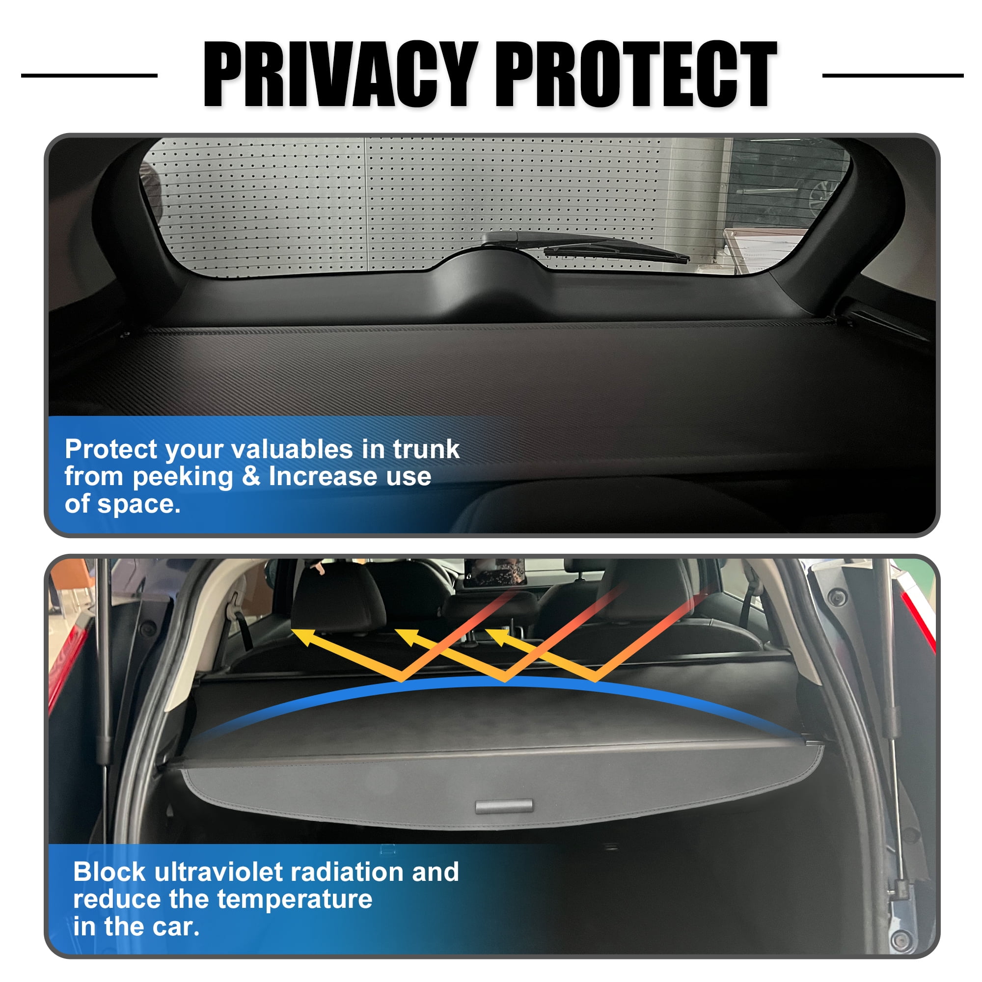 Unique Bargains Cargo Cover Rear Trunk Shield Shade Fit for Honda CRV 2007-2011 Black