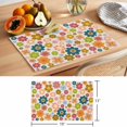 thumbnail image 6 of Vintage Boho Floral Placemats Set of 4 Yellow Pink Floral Bohemia Beige Place Mats Indoor Wipeable Table Mats Washable Cloth Dining Table Placemats for Kitchen Holiday Party Home Decor 13x19 Inch, 6 of 9